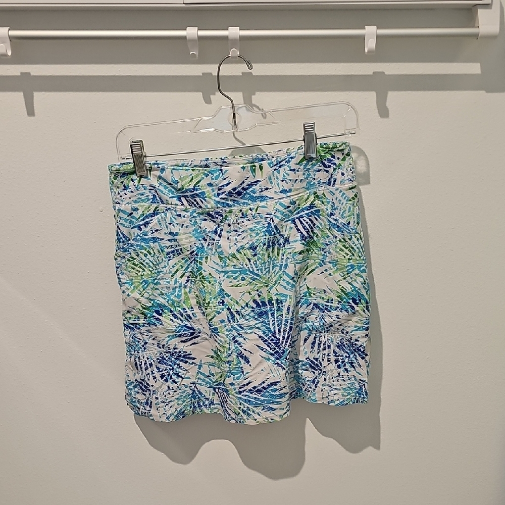 Tropical Print Skirt in Blue and Green